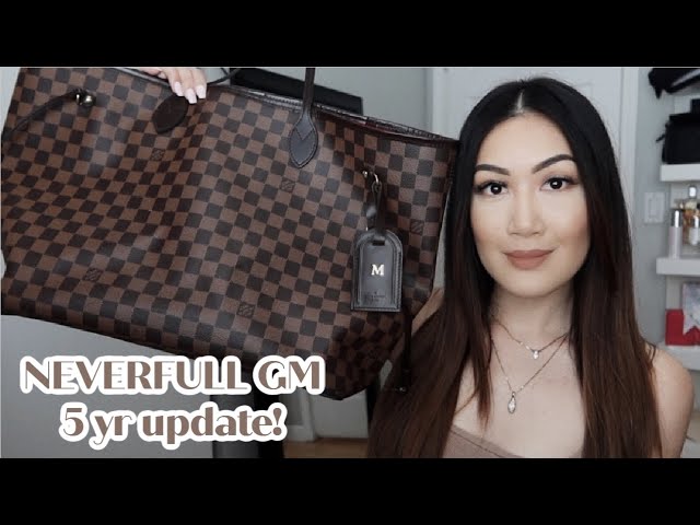 LOUIS VUITTON NEVERFULL GM 5 YEAR UPDATE (Pros and Cons) + WHATS IN MY BAG  