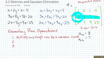 4910 3.2 Matrices and Gaussian Elimination