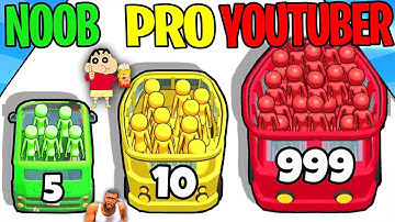 NOOB vs PRO vs HACKER in LEVEL UP BUS with SHINCHAN and CHOP