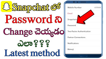 How to change Snapchat password in Telugu/password change in snapchat/change password snapchat