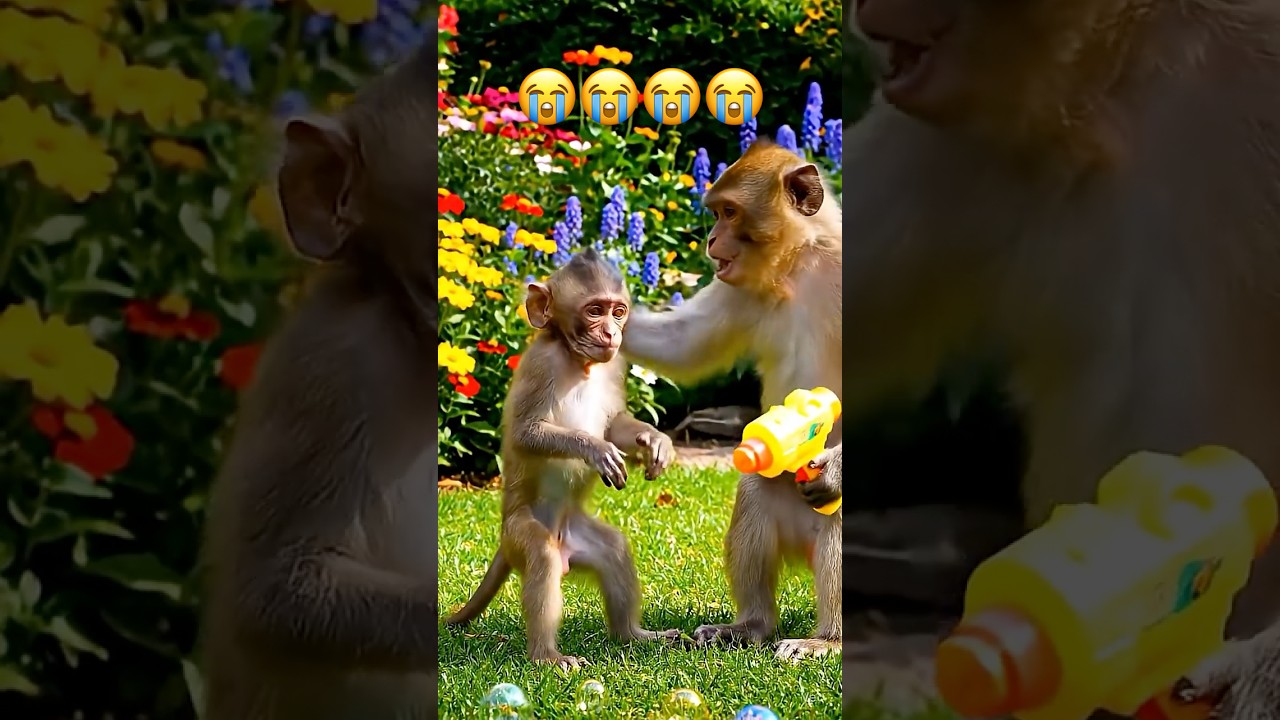 Adorable Baby Monkey Chasing Bubbles 🐵✨ | Funny & Cute Moments” 