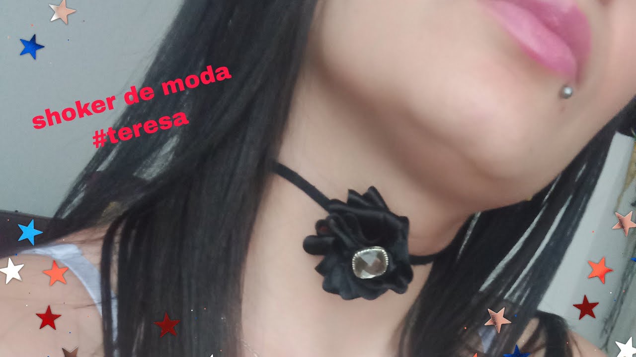 Diy choker de moda con flor en tela hermoso y fácil en 5 minutos # teresa