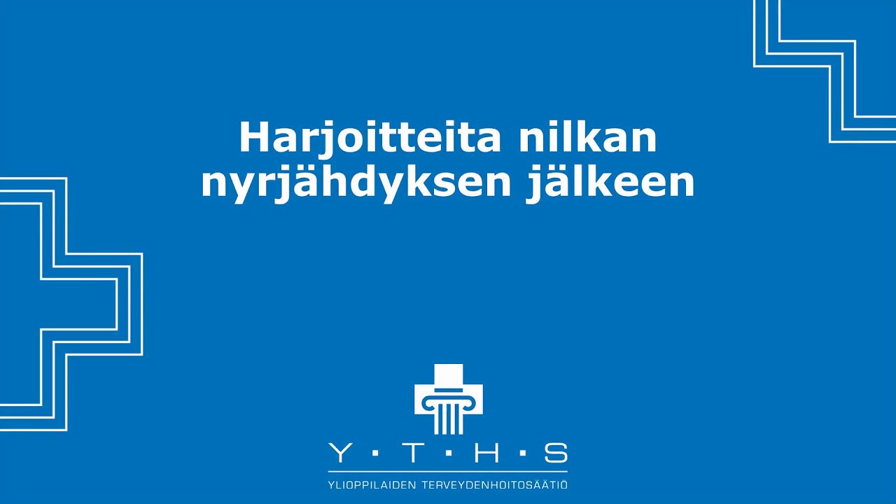 Harjoitteita nilkan nyrjähdyksen jälkeen