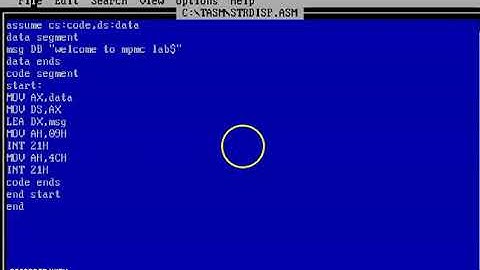 HOW TO DISPLAY A STRING IN 8086 BY G L SUMALATA