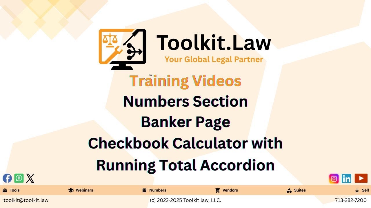 Toolkit.law Checkbook Calculator: Real-Time Running Totals for Law Firms