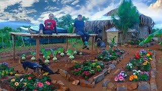 Build A Stone Flower Bed And A Firewood Drying Floor With My Brother’s Help