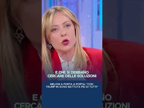 Meloni a Porta a Porta: “Con Trump mi sono battuta più di tutti”