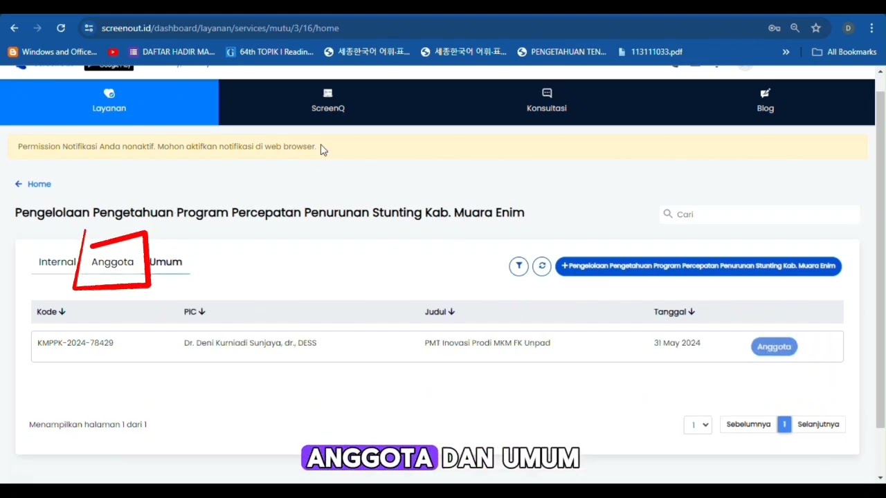 Tutorial Penggunaan ManaTahu (Knowledge Management) pada ScreenOut.id