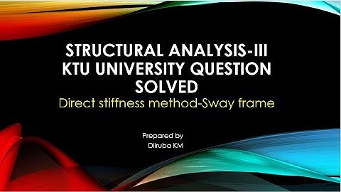 KTU-Previous Year Questions - Direct stiffness Matrix (sway frame)