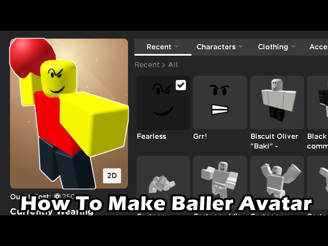 How To Make Baller A Roblox Avatar 