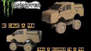 monster truck from cardboard 4×4 / Diy monster truck from cardboard with DC Motor/