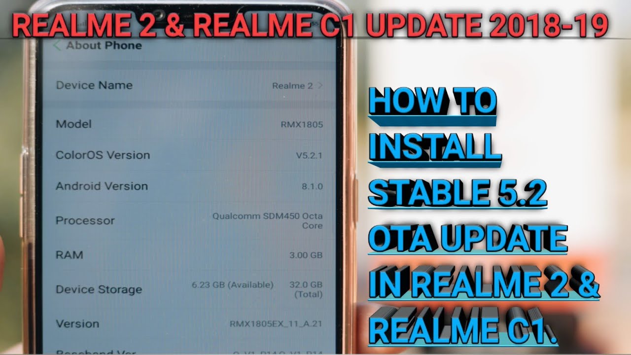Realme 2 and Realme C1 Official Software Update 2018 | ColorOS 5.2