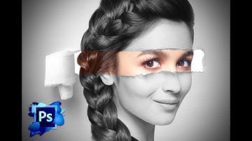 Photoshop Tutorials: How to Quickly Create a Cool-looking Torn Paper Portrait.