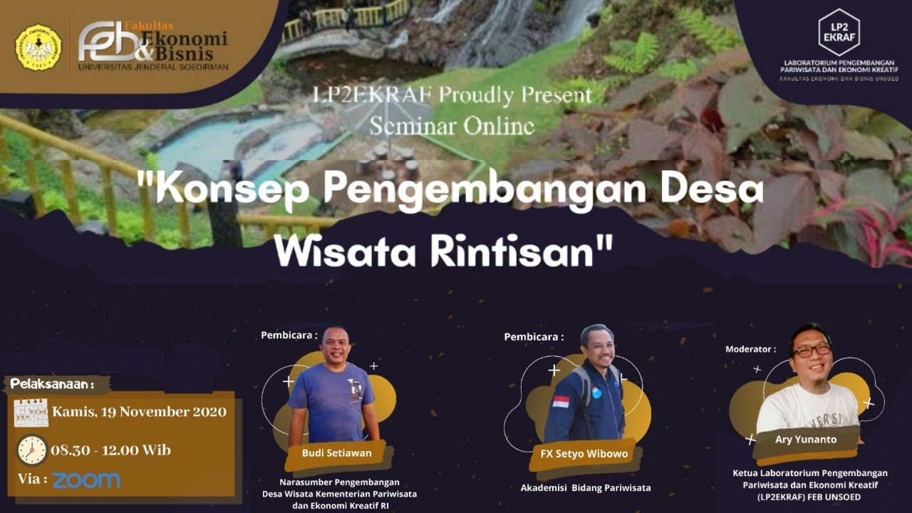 SEMINAR ONLINE " Konsep Pengembangan Desa Wisata Rintisan