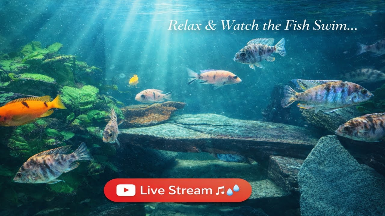 African Cichlids in Action | Peaceful Aquarium Live Stream #132