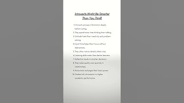 9 Reasons Introverts Are Actually Smarter  #selfconfidence #selfworth #healingjourney