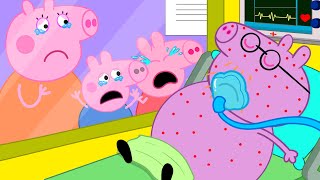 Dad Peppa, wake up quickly!!!! The whole family misses you  Peppa Pig Funny Animation