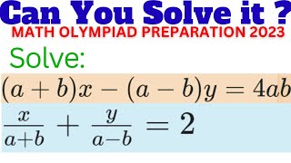 Can You Solve This Math Olympiad Algebraic Equations?!#mathematics