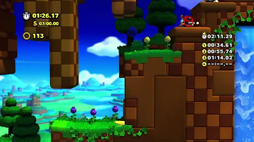 Sonic Lost World (WiiU) Windy Hill Zone 4 Speedrun 02:10.50