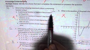 Multiple Choice Test Question Relating Degree with Polynomial Characteristics