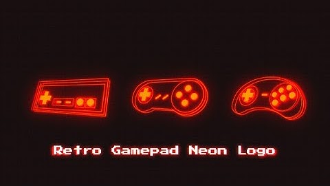 Retro Gamepad Neon Logo After Effects Templates