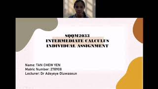 SQQM2033 A202 Intermediate Calculus Individual Assignment