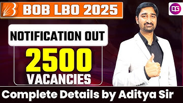 BOB LBO 2025 Notification Out 📢 | Aditya Sir Live | Full Details + Strategy