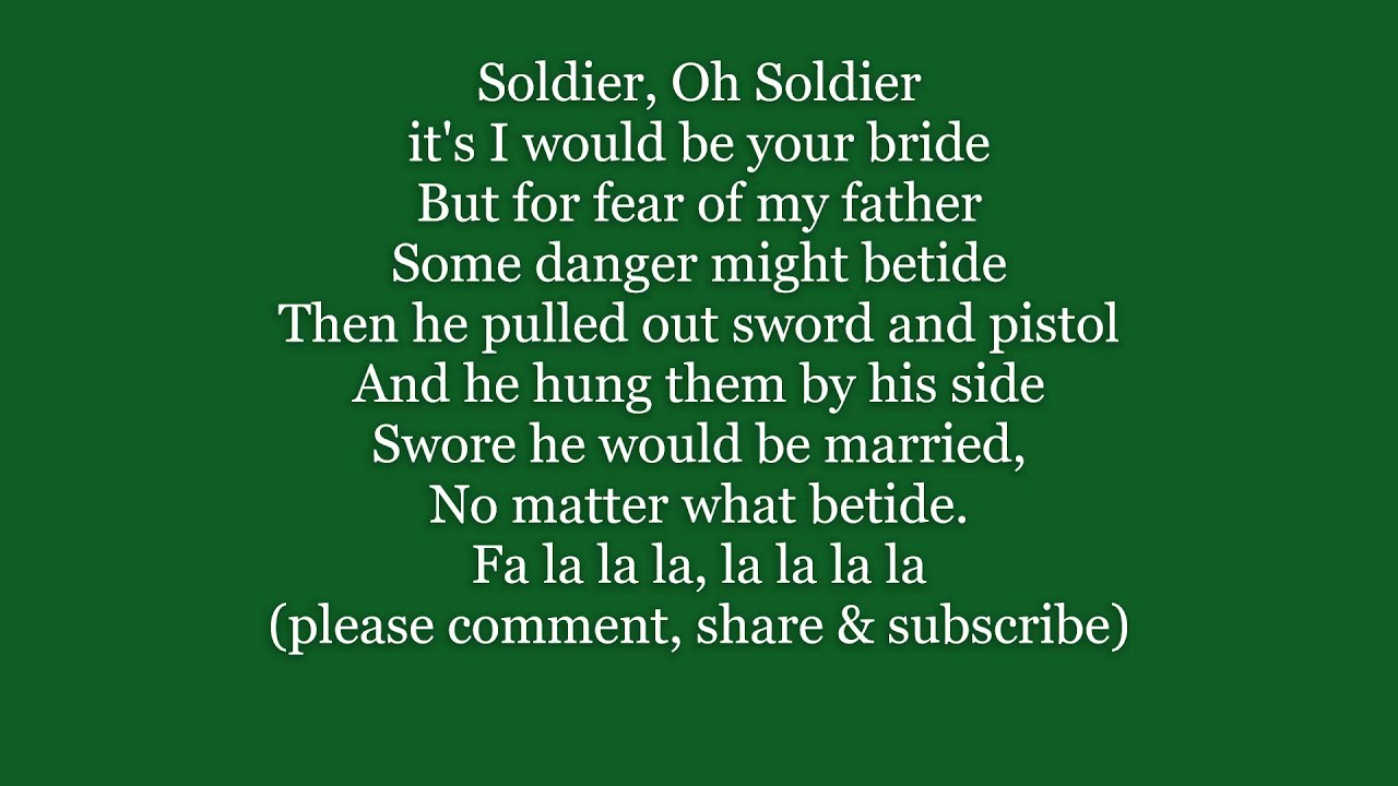 THE BOLD Valiant SOLDIER Lyrics Words text trending folk sing along
