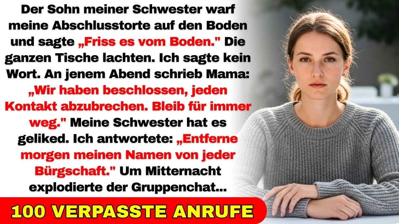 Der Sohn meiner Schwester warf meine Torte auf den Boden und sagte „Friss es vom Boden.