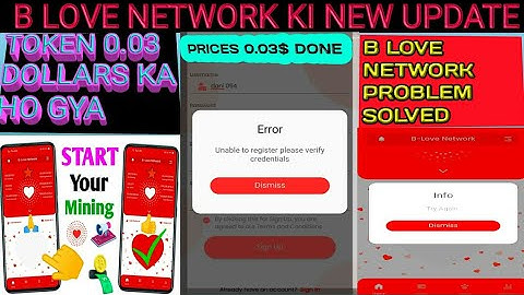 B Love network problem | unable to sign in please verify credentials | #youtubevideo #b_love_network