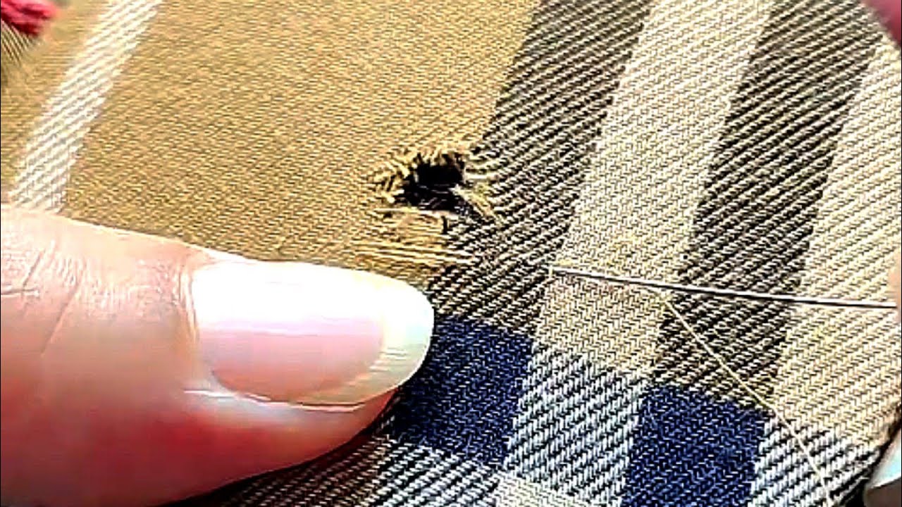 How to Invisibly Repair a Hole in a Shirt Using Only a Sewing Needle ...