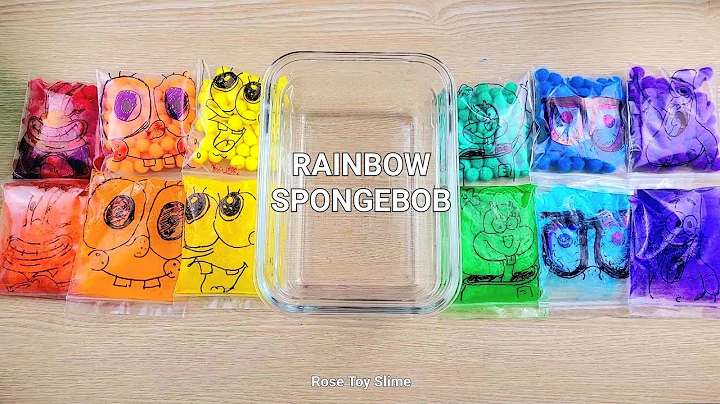 Making Slime with Zipper Bag !  "Rainbow SpongeBob...