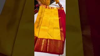 Full body Yellow saree contrast with Golden Jari work on Red Border and pallu.