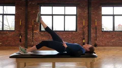 Glute Bridge (with eccentric single leg hamstring curl)