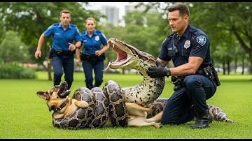 Brave Rescue Team Saves German Shepherd from a Giant Python
