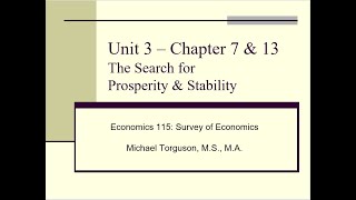 Economics 115: Chapter 7 and 13 Lecture Video