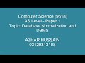 Database Normalization &amp; DBMS | A Level Computer Science (AS) | CAIE Paper 1