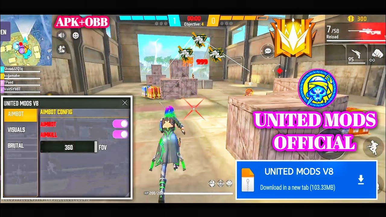 FREE FIRE HACK || FF HACK MOD MENU DOWNLOAD || FF NEW MOD MENU TODAY || UNITED MODS V8 FREE FIRE