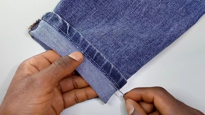 Comment faire un Ourlet de jean à l'original 👖, Cours de couture facile  👍