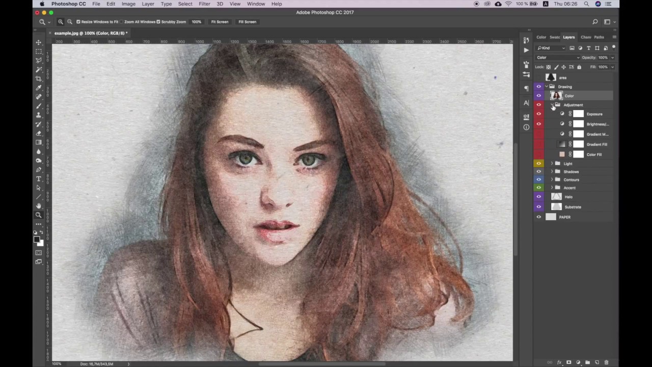 How To Create A Colored Pencil Sketch Effect Action In Adobe Photoshop ...