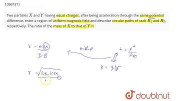 Two particles `X` and `Y` having equal charges, after being acceleration through the same potent...