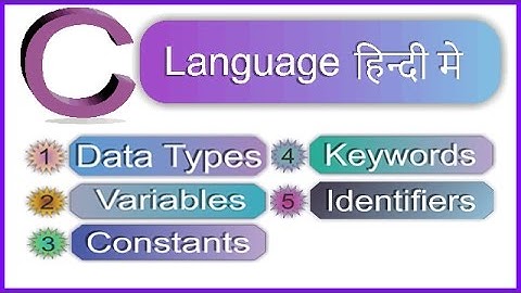 Data types | variables and constants | keywords | identifiers | in c programming language