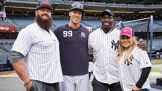 Braun strowman, natalya and titus o'neil visit the new york yankees
while drew mcintyre, curt hawkins, mickie james throw out first pitch
at ...