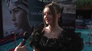 Young Woman And The Sea: Olive Abercrombie Red Carpet interview | ScreenSlam