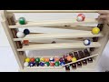 Marble run race asmr  marble run rolling ball  2 wooden course made in japan