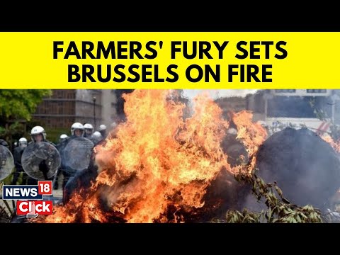 Brussels Latest | Furious Farmers Protest Outside EU HQ | Riot Police Vs Farmers | N18V