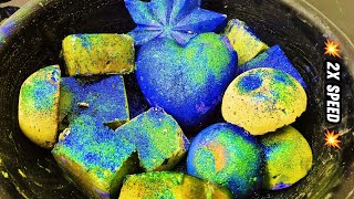 💥 2X SPEED 💥 Neon Green & Yellow + Dual Coloured Purple Reforms • Super Soft & Dusty Crush ASMR 💛💚💜 screenshot 4