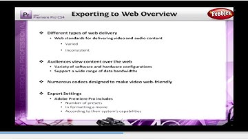 Exporting Premiere Pro | Project Manager,Web Overview | Learning Premiere Pro CS4