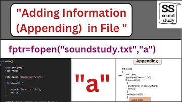 Write a C Program to Append (Add Information)  in soundstudy.txt File . | Appending | Sound Study.