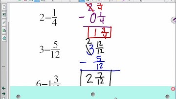 Saxon Course 1-  Lesson 36 - Subtracting Fractions and Mixed Numbers from Whole Numbers
